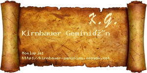 Kirnbauer Geminián névjegykártya